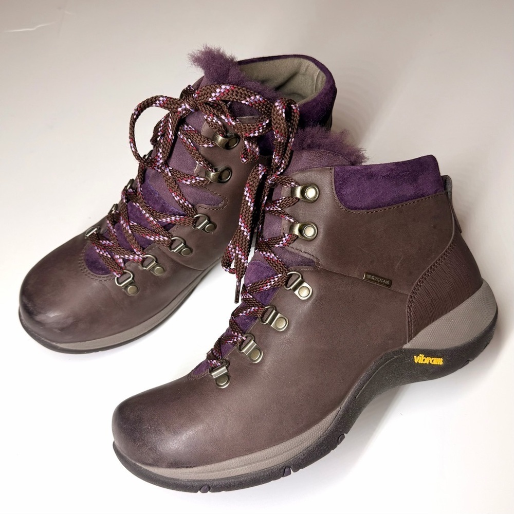 Dansko Women’s Brown Leather Faux Fur Lined Boots EU Size 39
